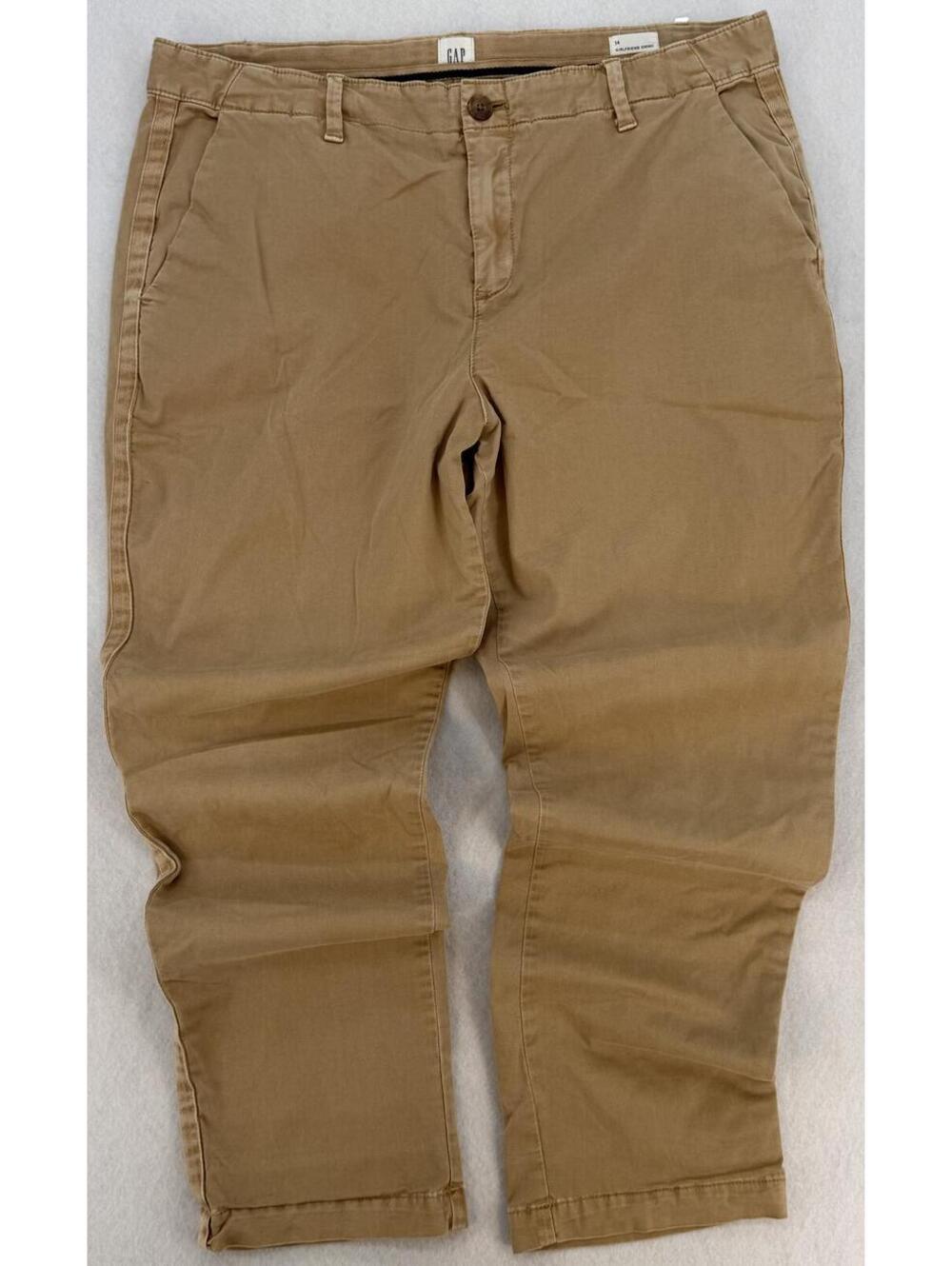 Vintage GAP Girlfriend Chino Pants 14 Tan‎ Classic Fit Casual